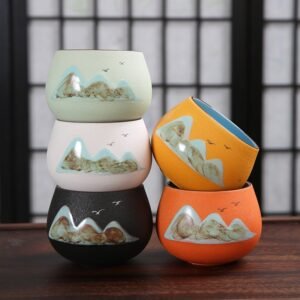 Hand-painted teacup national trend main cup 5-piece set