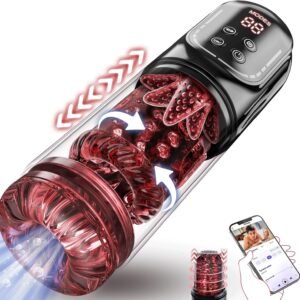 Male Masturbator Penis Pump - Male Sex Toys for Men Sex Toy Pocket Pussies 7 Thrusting Rotating Vibrating Sucking Licking Stroker Adult Toys Vacuum Pumps & Enlargers LCD with APP