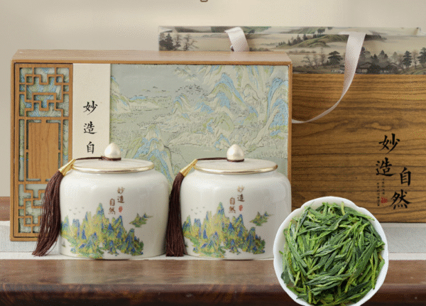2025 organic new tea Longjing green tea spring tea ceramic jar 250g - Image 2